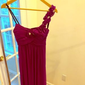 purple evening gown
